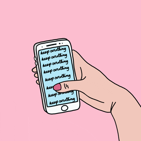 scrolling social media on phone