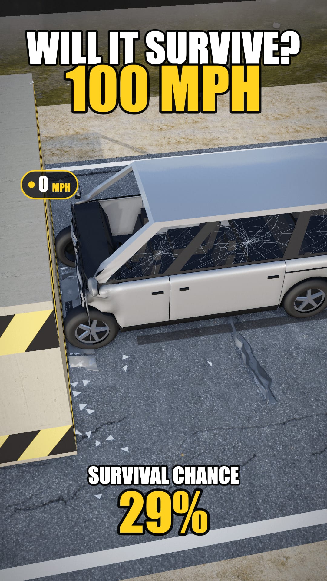 The family minivan vs a concrete wall